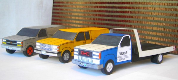 '1992 Chevrolet K2500 Regular Cab Long Box Panel Cab;
'1992 Chevrolet C2500 Silverado Extd. Cab Long Box Panel Cab; 
'1992 GMC Sierra C3500 HD Reg. Cab 183.5 in WB Car Hauler